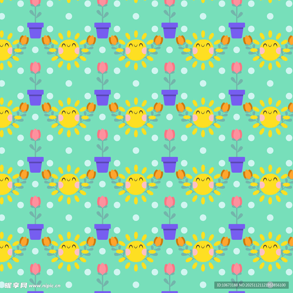 可爱动物图案的清新背景