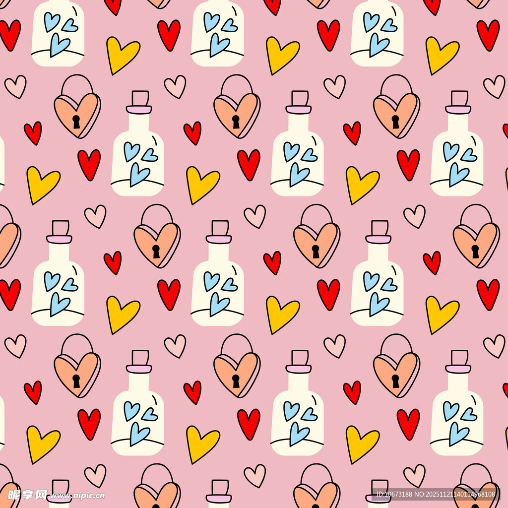 粉色爱心图案背景