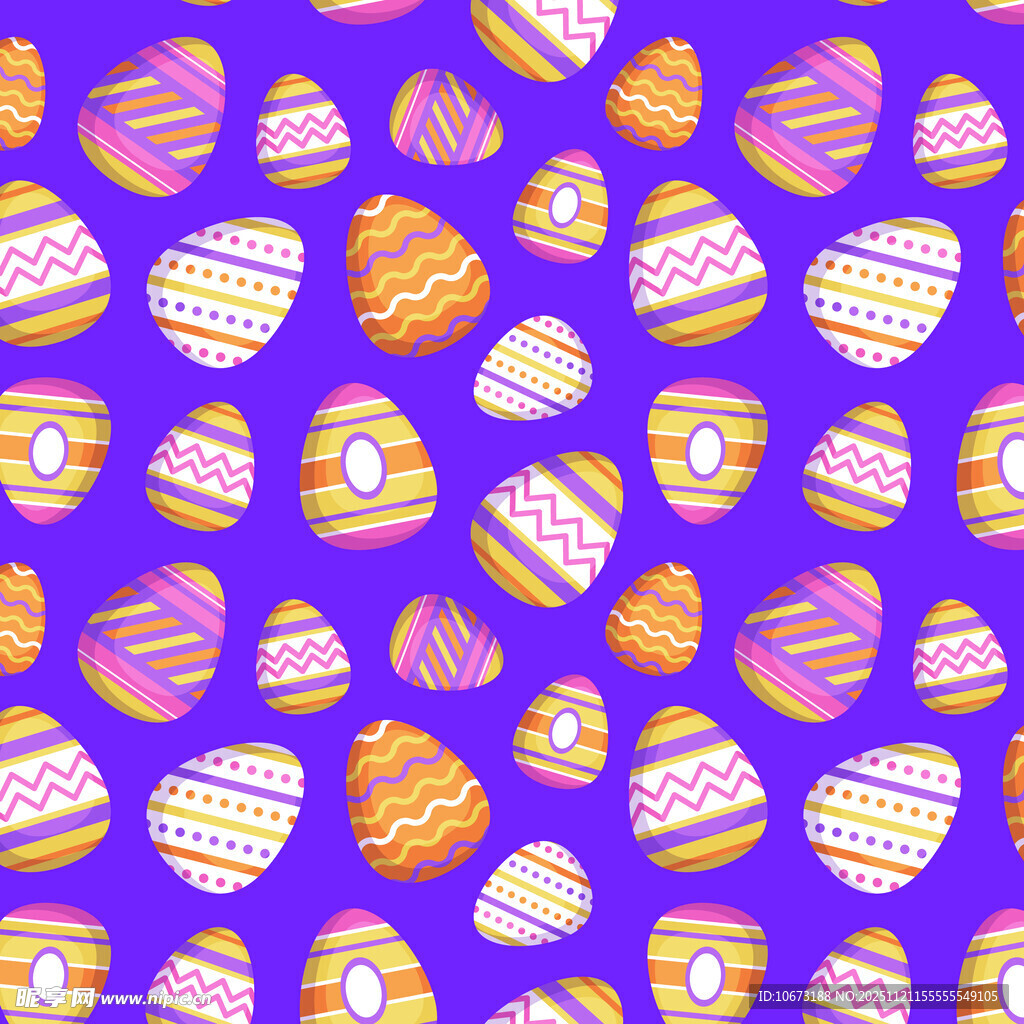 紫色背景多彩心形图案