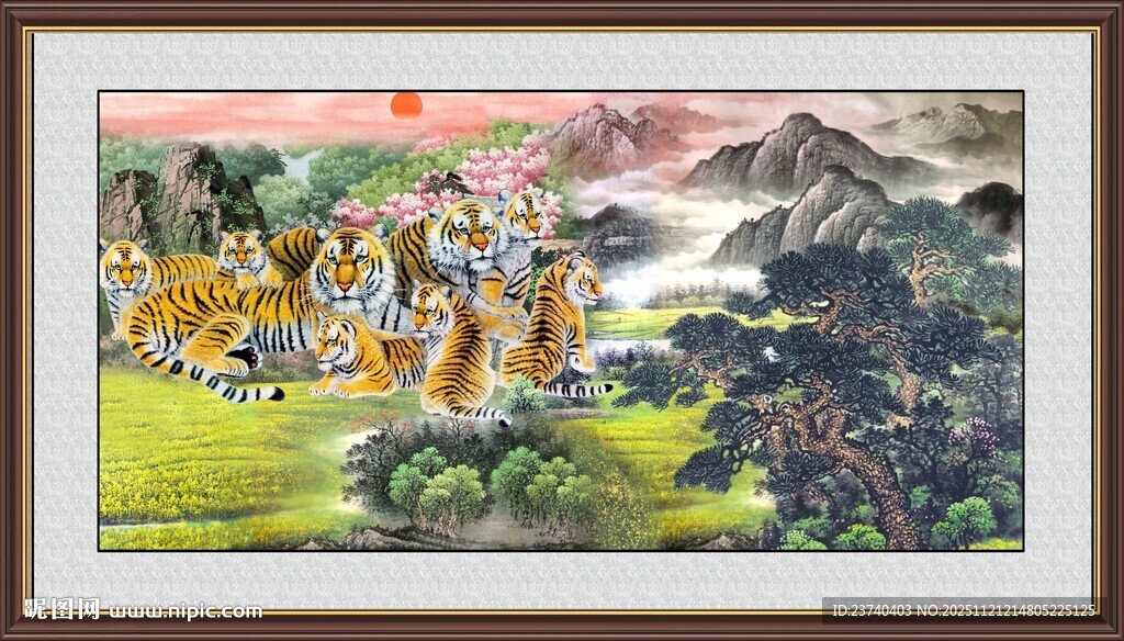下山虎国画