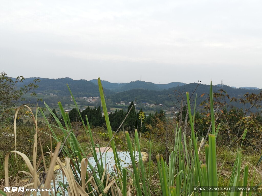 乡村田野自然风光图景