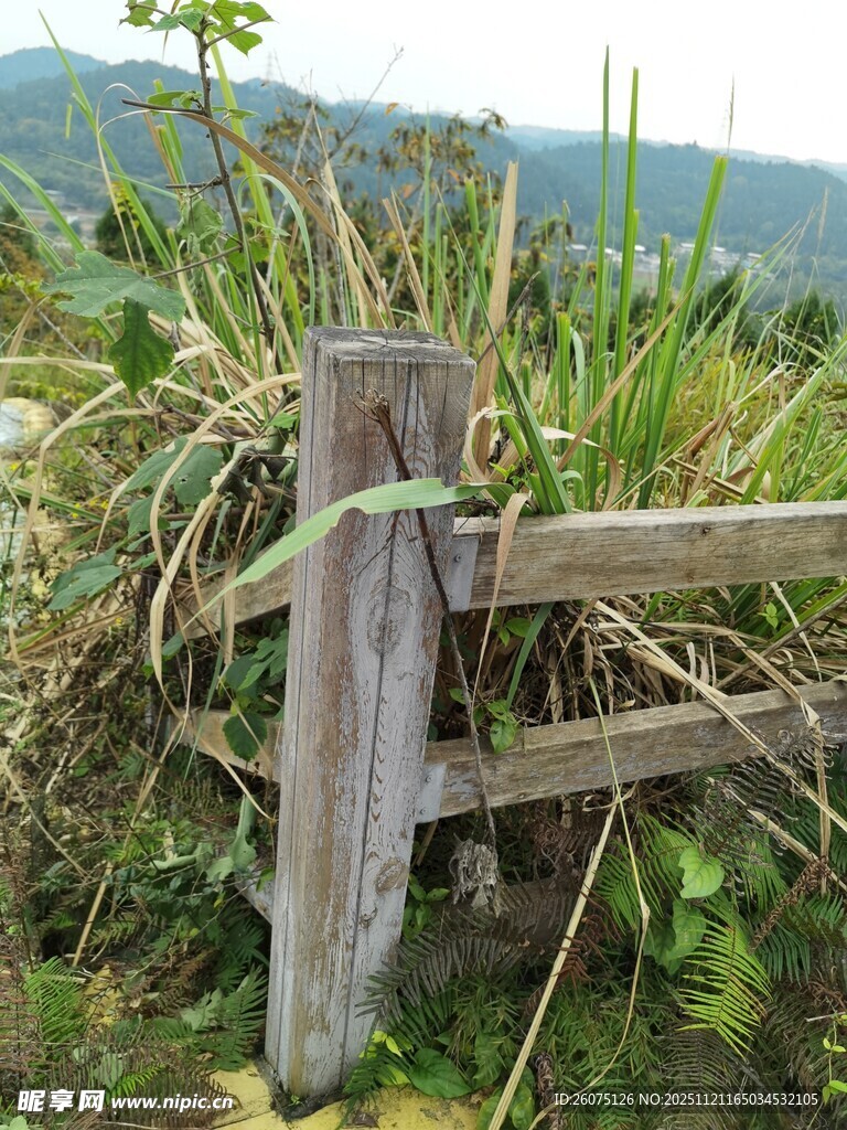 乡村木栅栏自然田园风