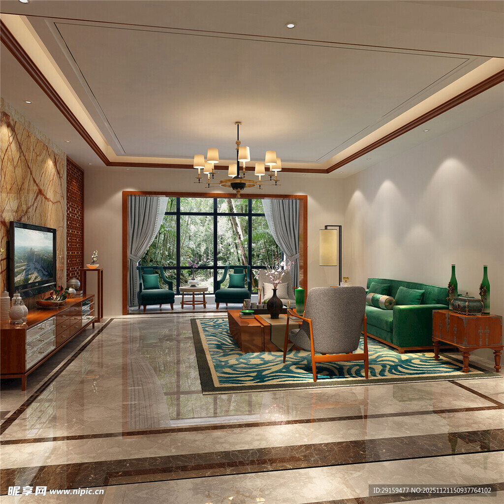 现代奢华客厅室内设计图