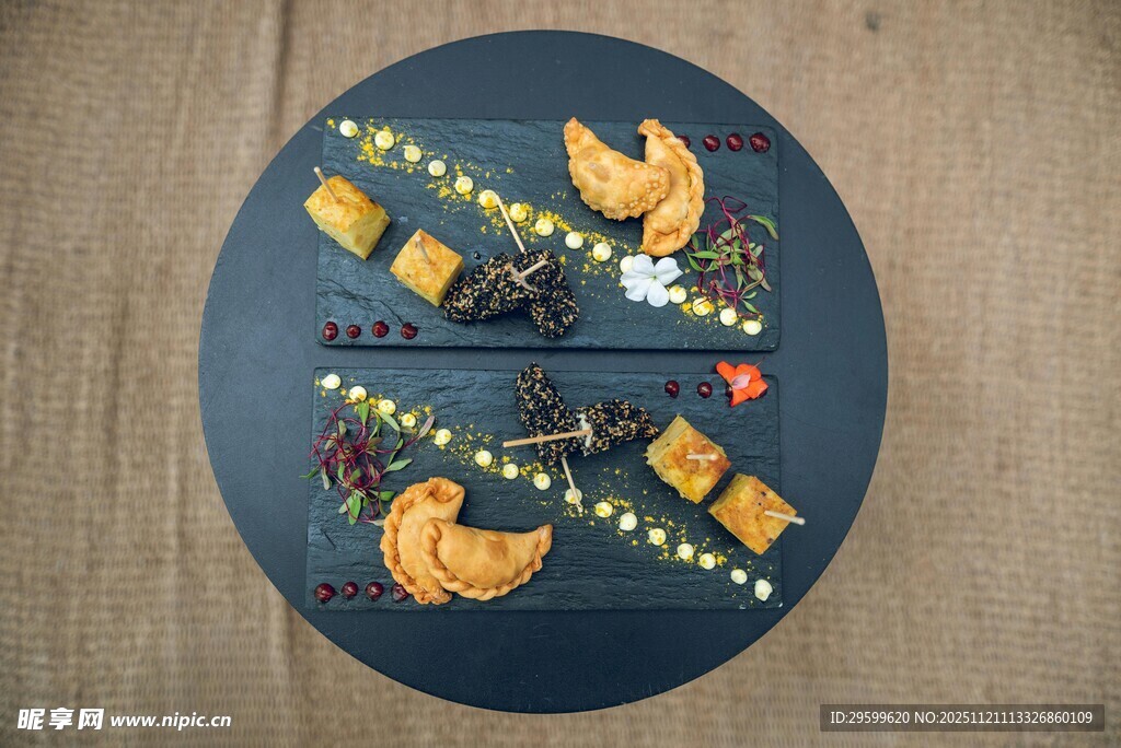 精致摆盘的美味海鲜拼盘