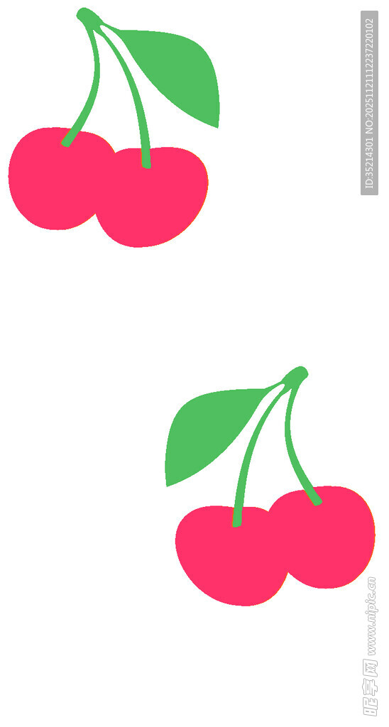 可爱双樱桃插画