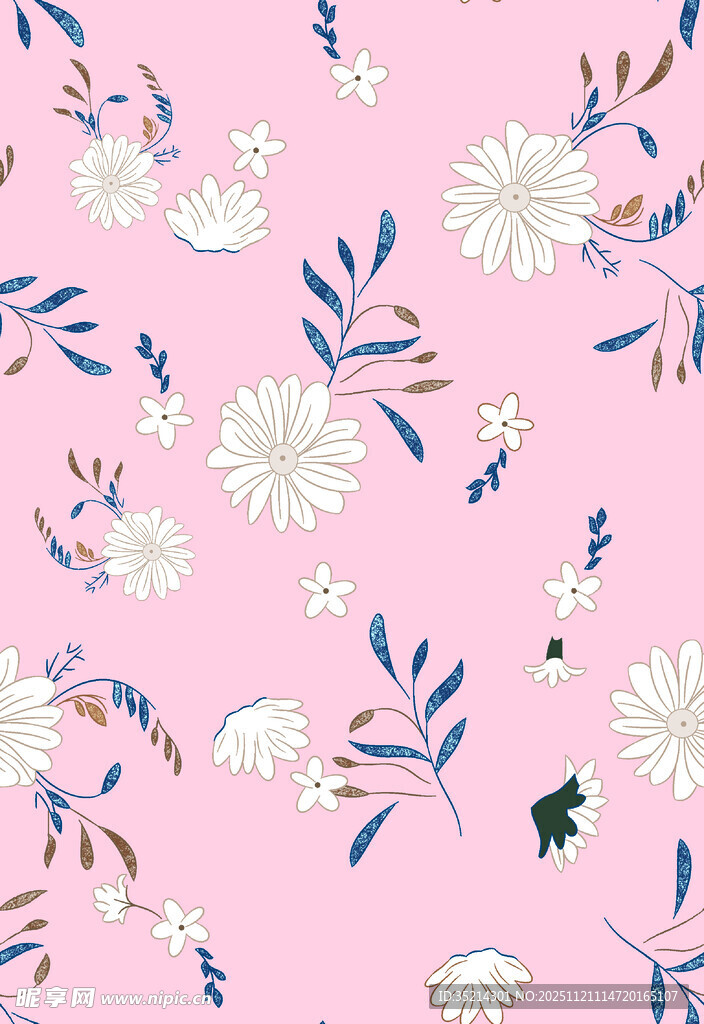 粉色花卉图案背景纹理