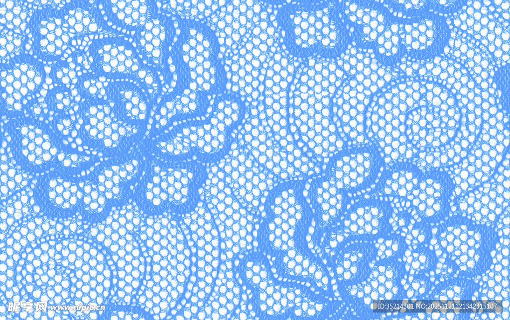 蓝色蕾丝花纹图案