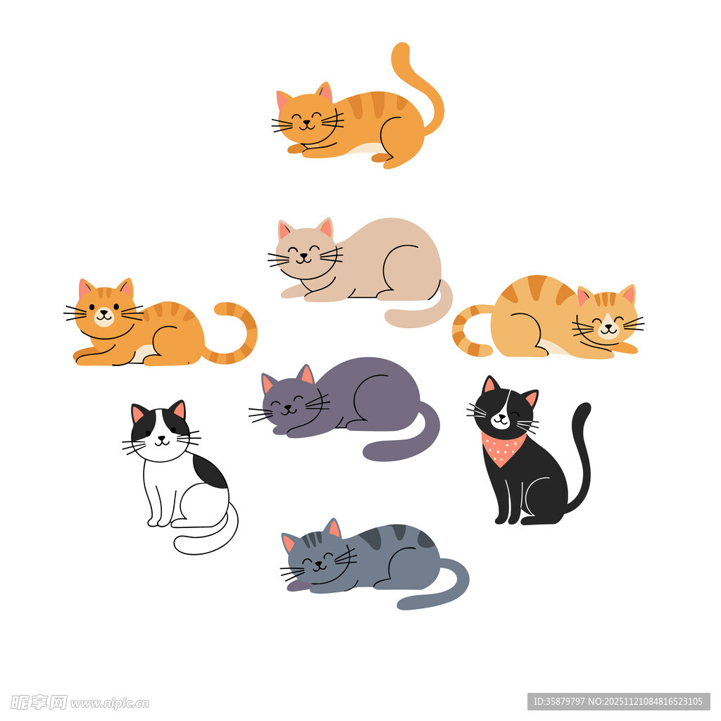 卡通猫咪插画