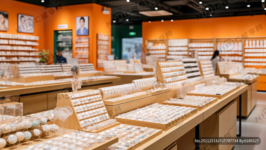 橘色背景 文创饰品店。