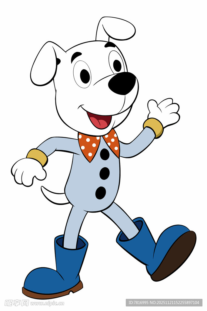 穿靴小狗欢快迈步