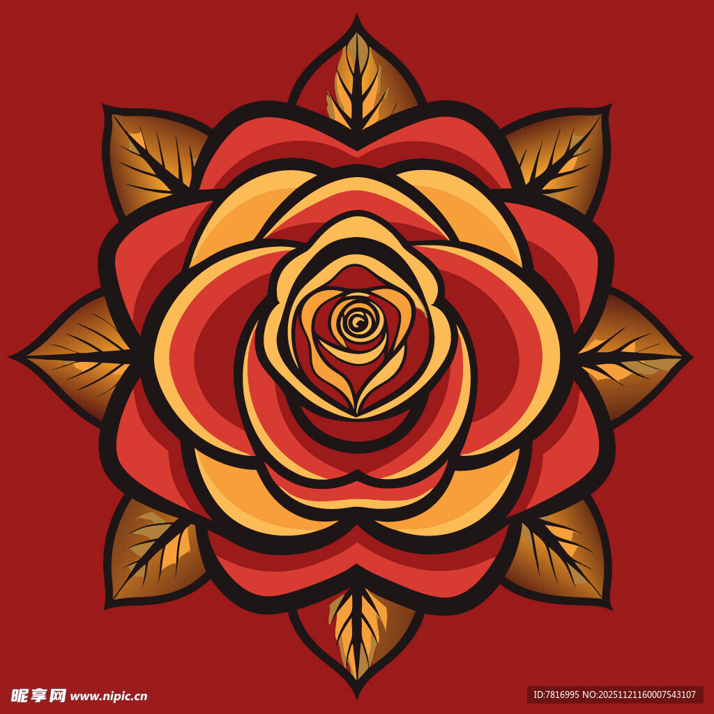 复古风格玫瑰花纹图案