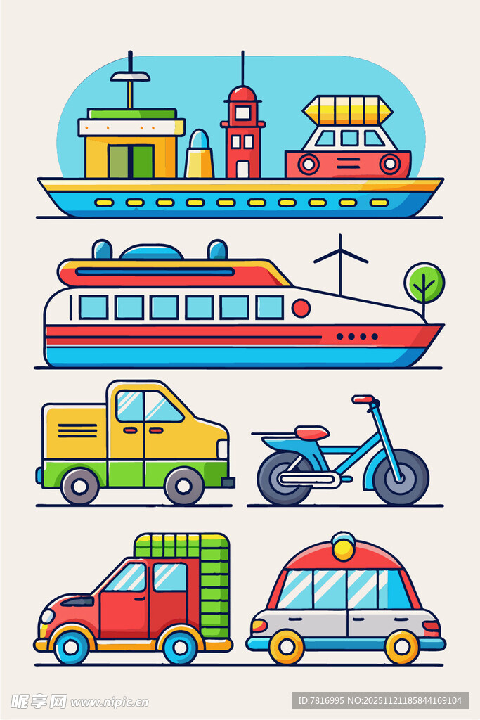 多彩交通工具集合