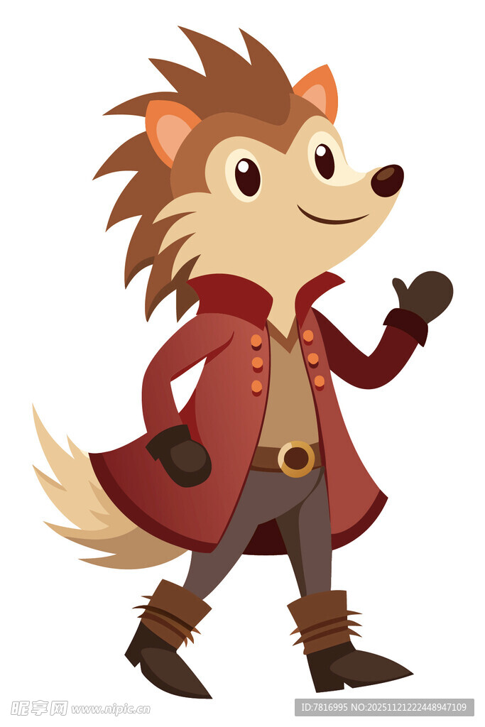 穿红衣的刺猬拟人形象