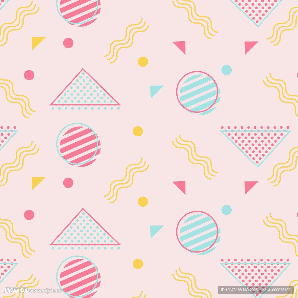 几何图案的甜美多彩背景