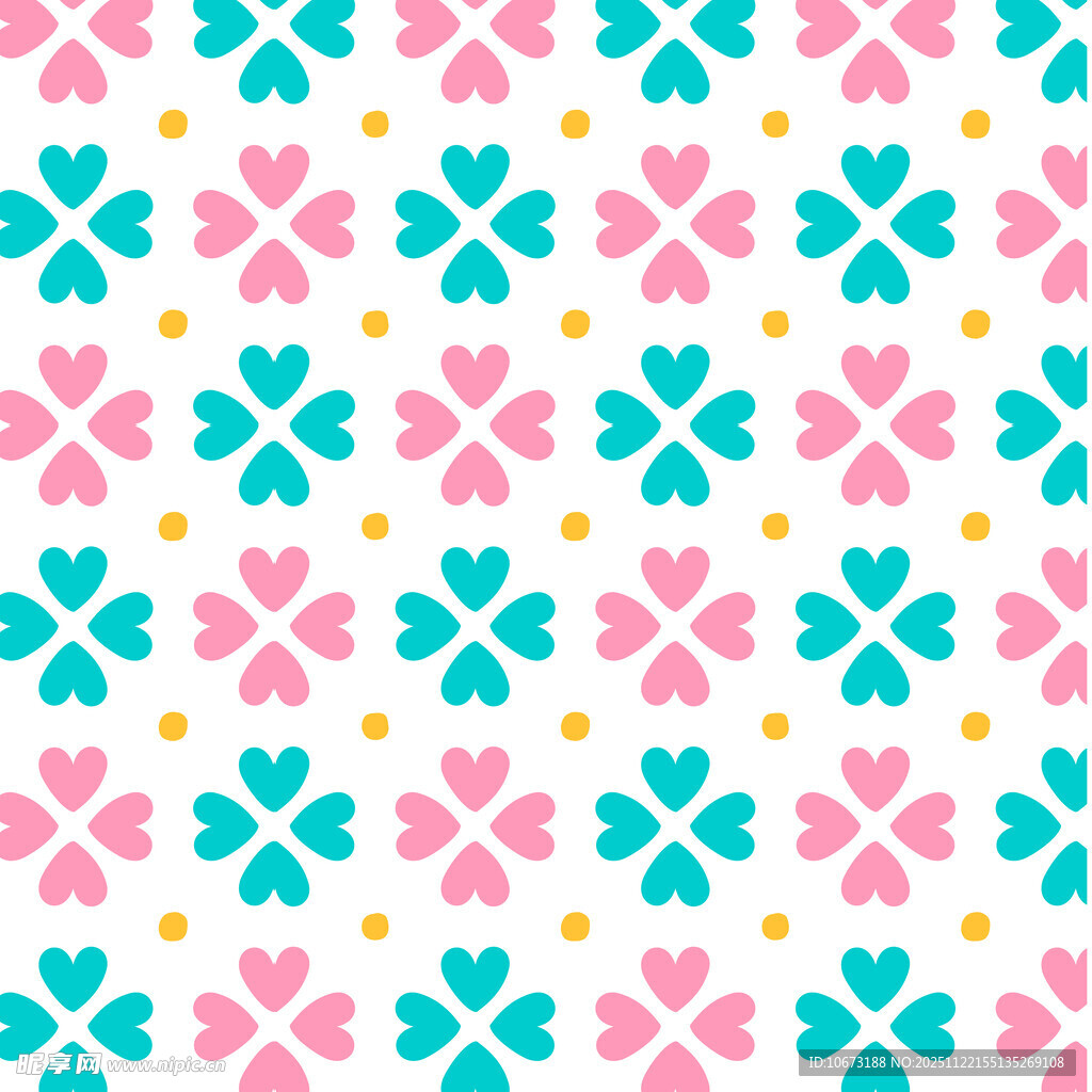 多彩四叶草几何图案背景