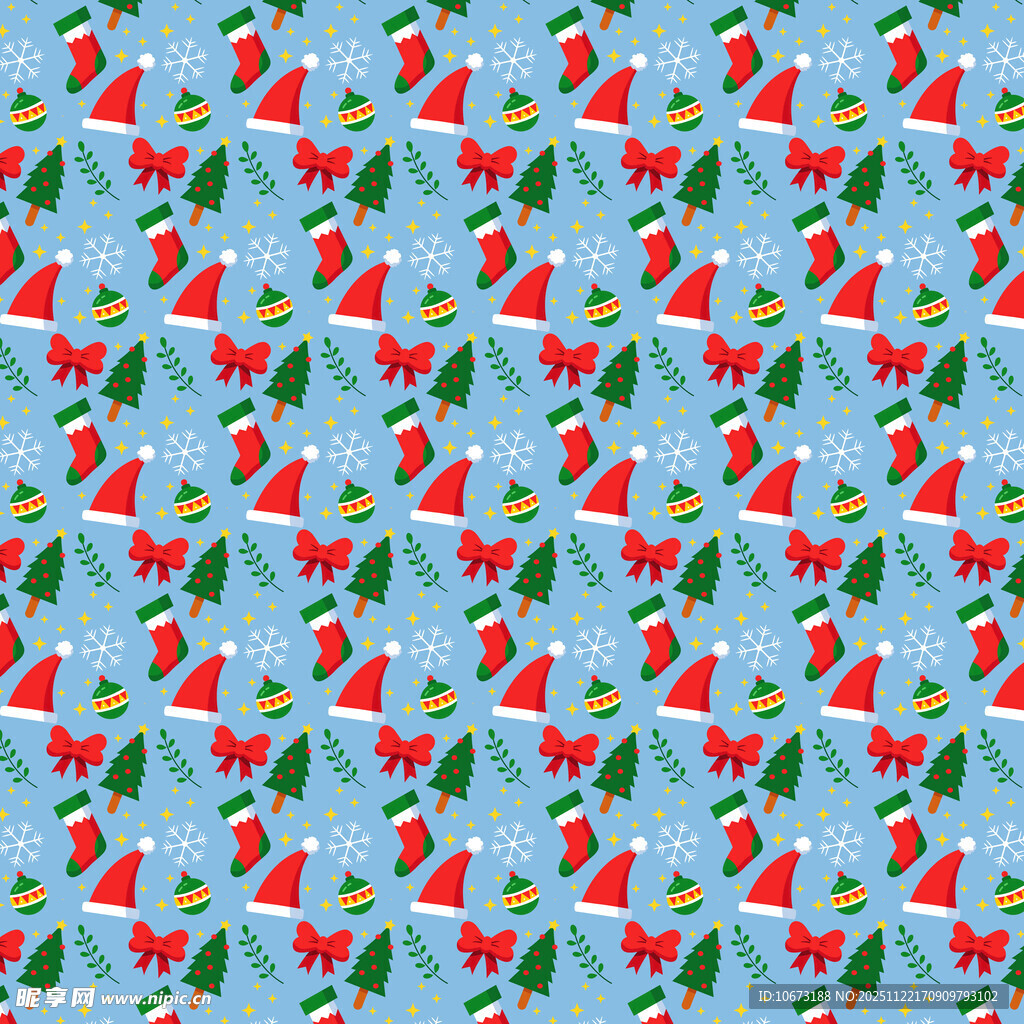 蓝色背景水果花卉图案