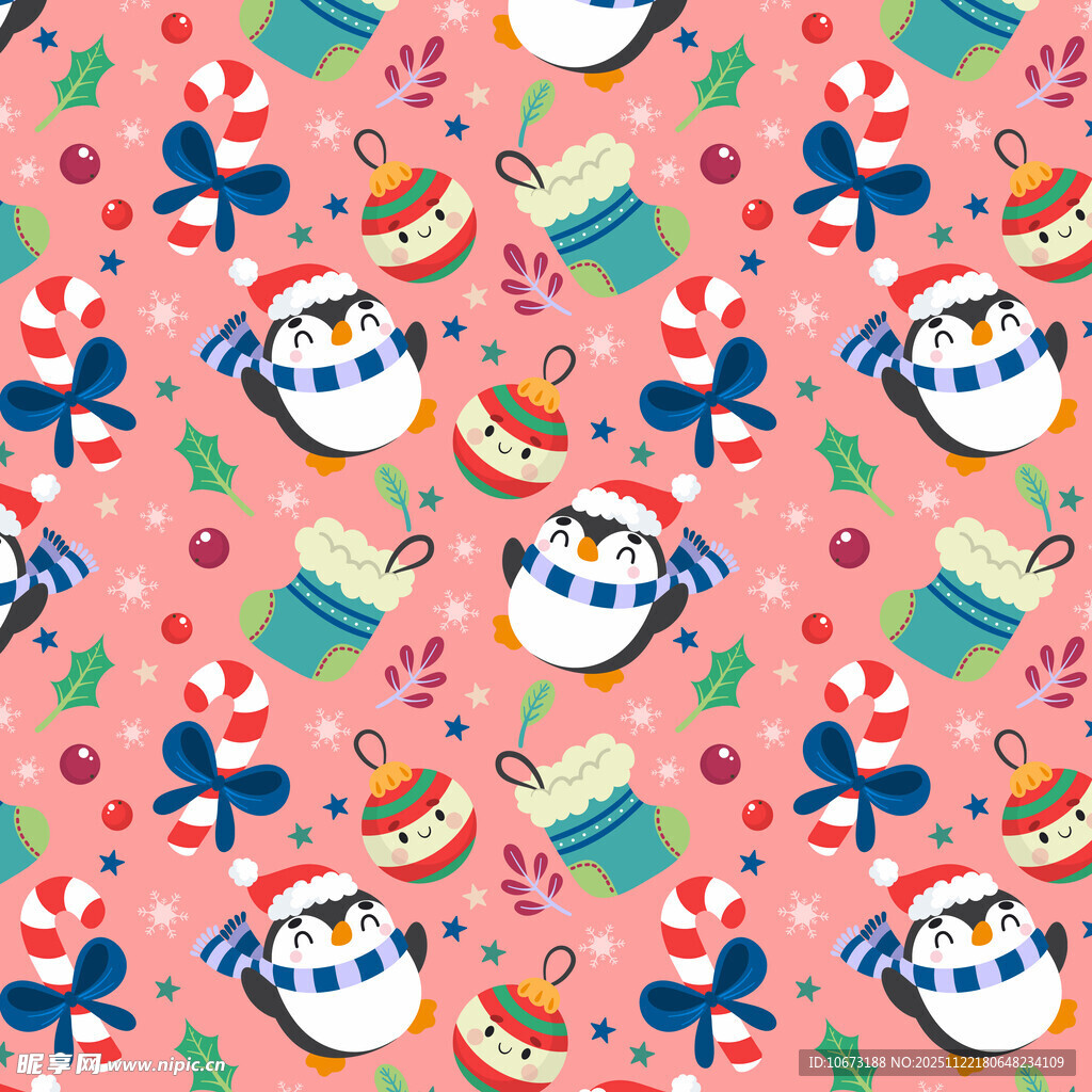 圣诞主题可爱图案背景图