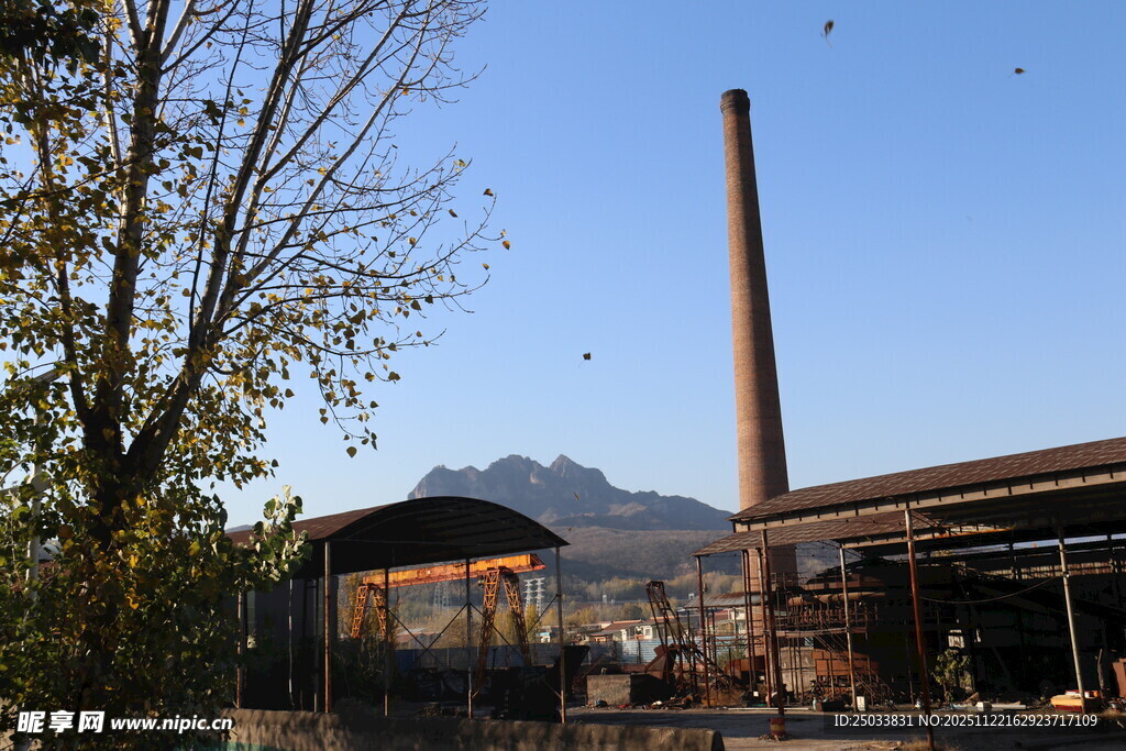 工业遗址旁的自然景致