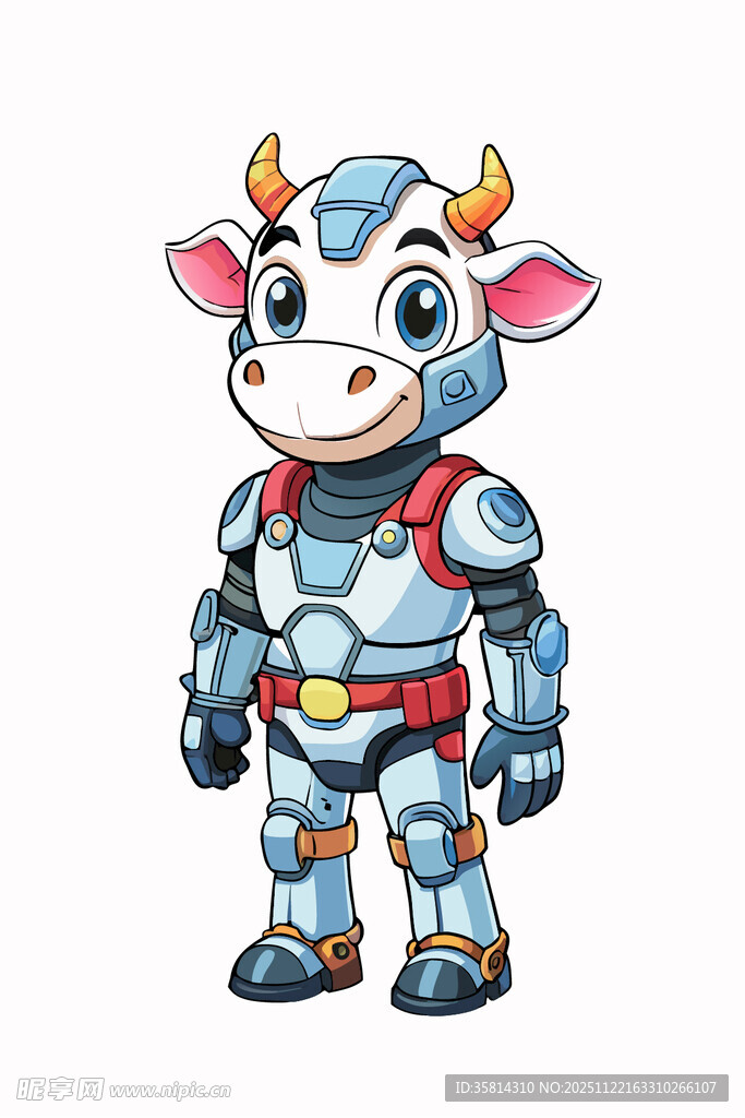 机械小牛卡通形象