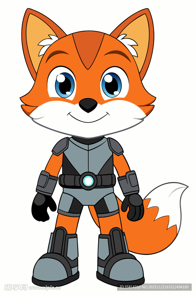 可爱机械风小狐狸形象