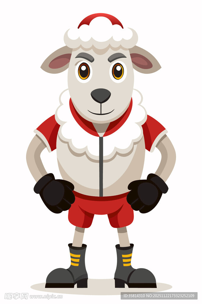 圣诞装扮的可爱小羊