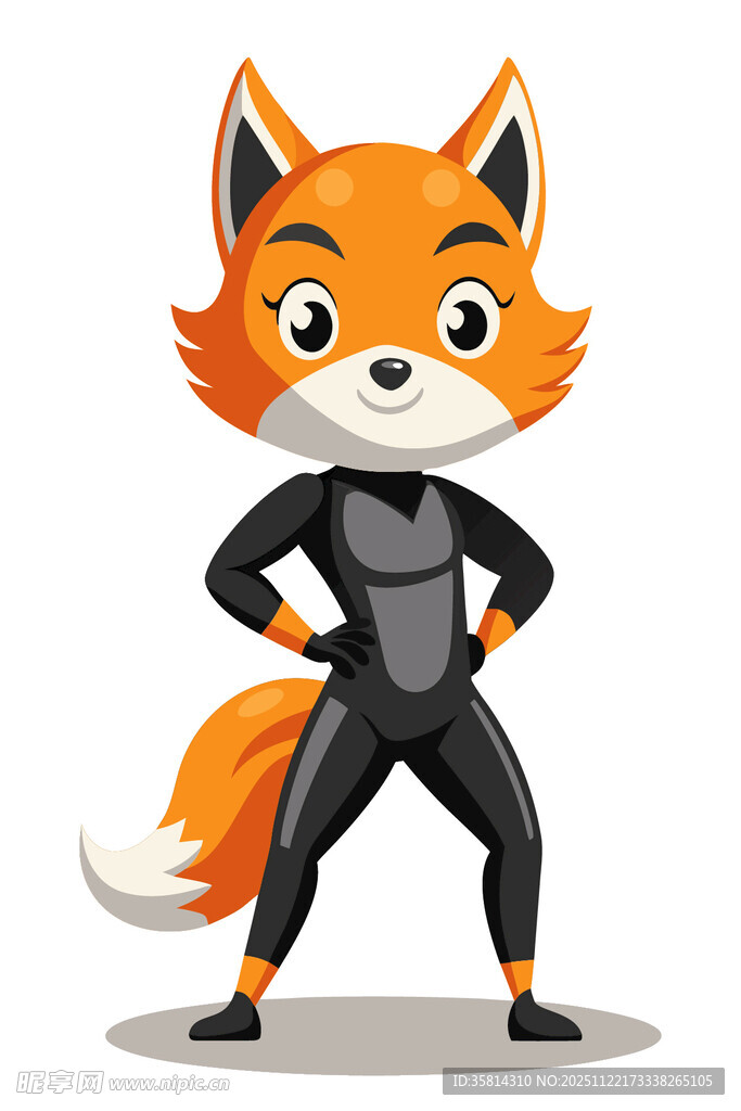 穿紧身衣的可爱狐狸