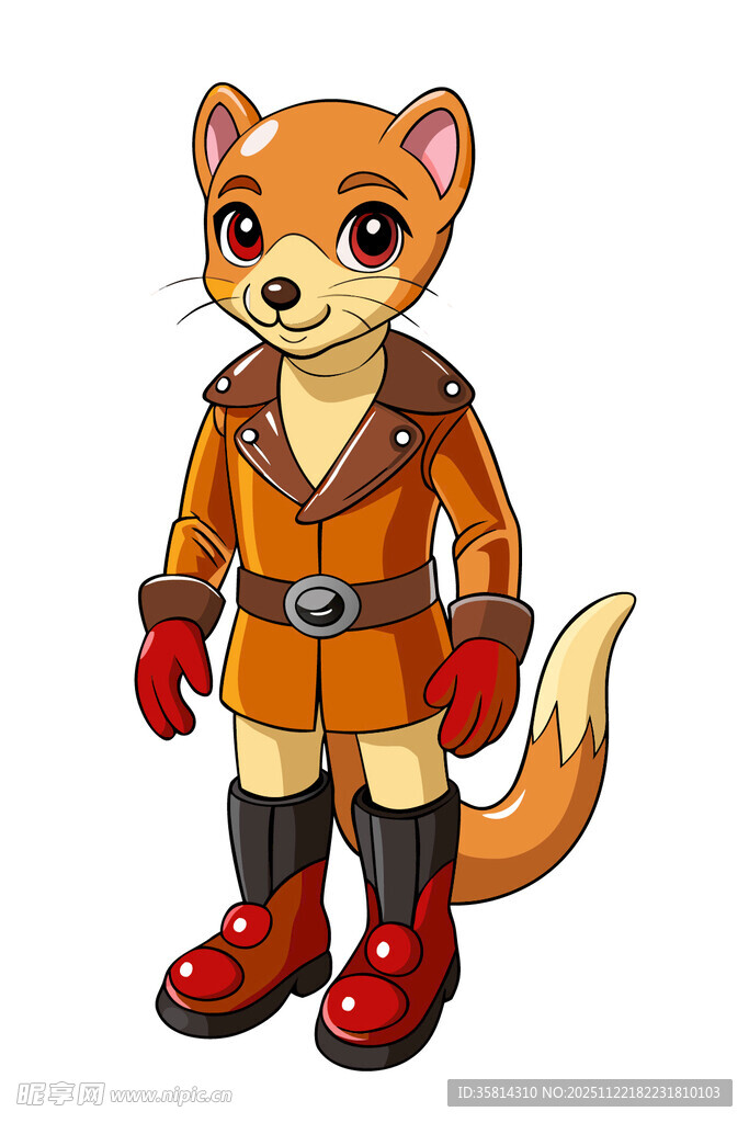 穿皮衣的可爱狐狸形象