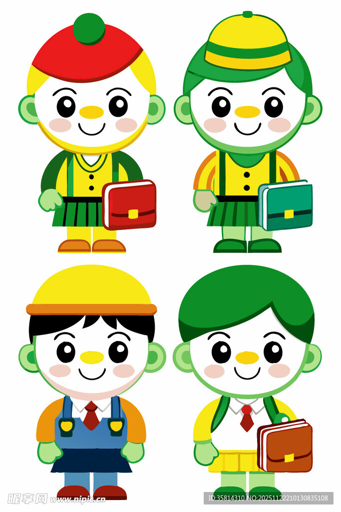 可爱卡通职业装扮儿童形象