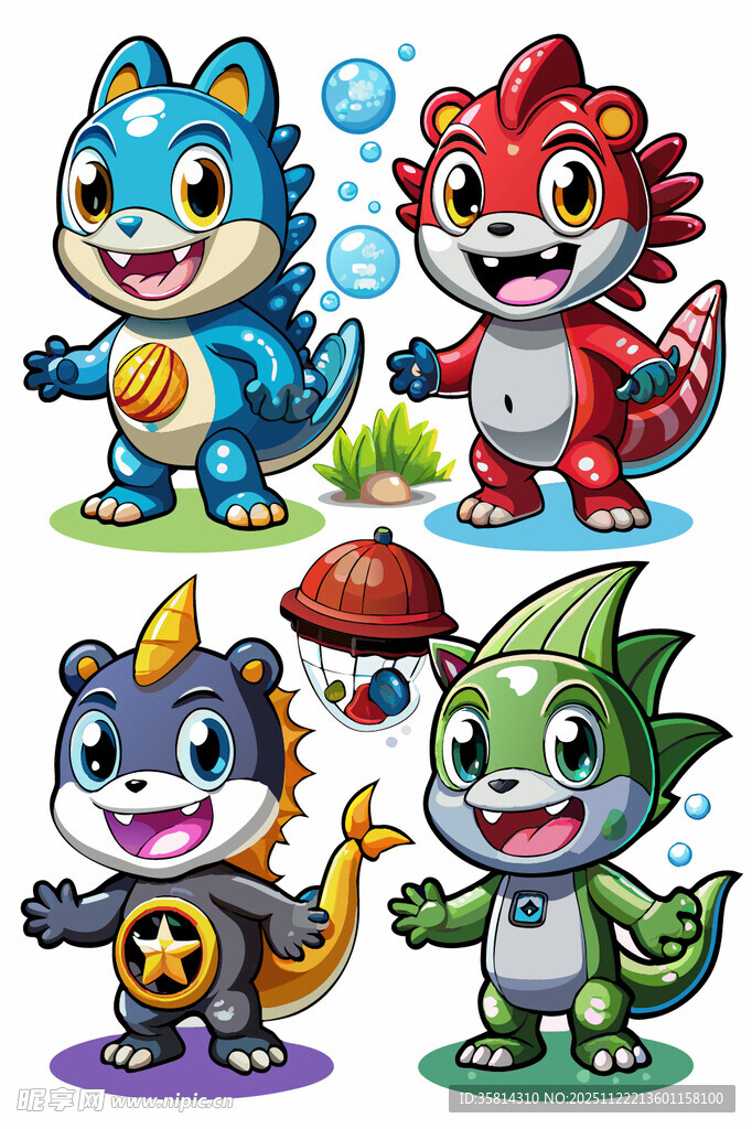 可爱卡通小怪兽集合