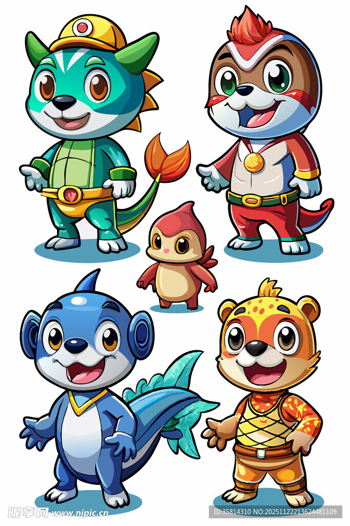 可爱卡通动物角色集合