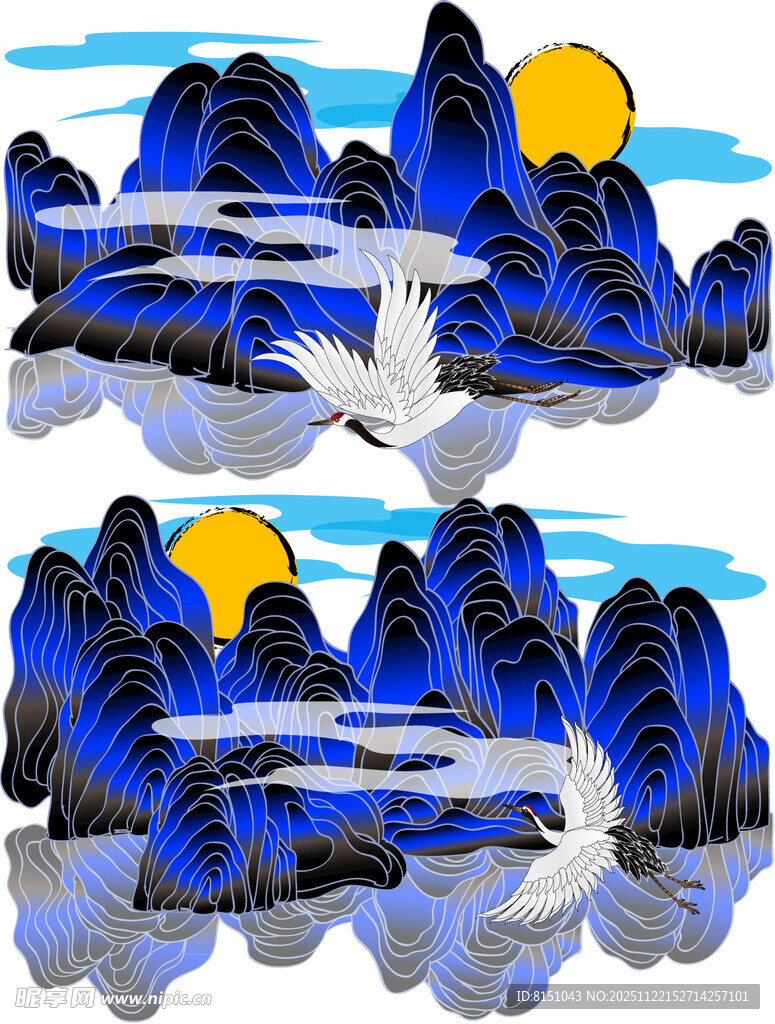 梦幻山水倒影艺术图景