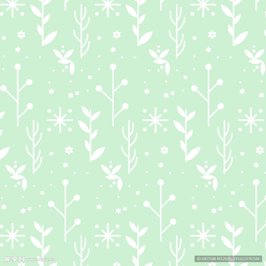 浅绿色植物花纹背景图案