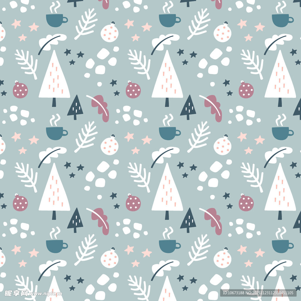 冬日森林风圣诞图案背景