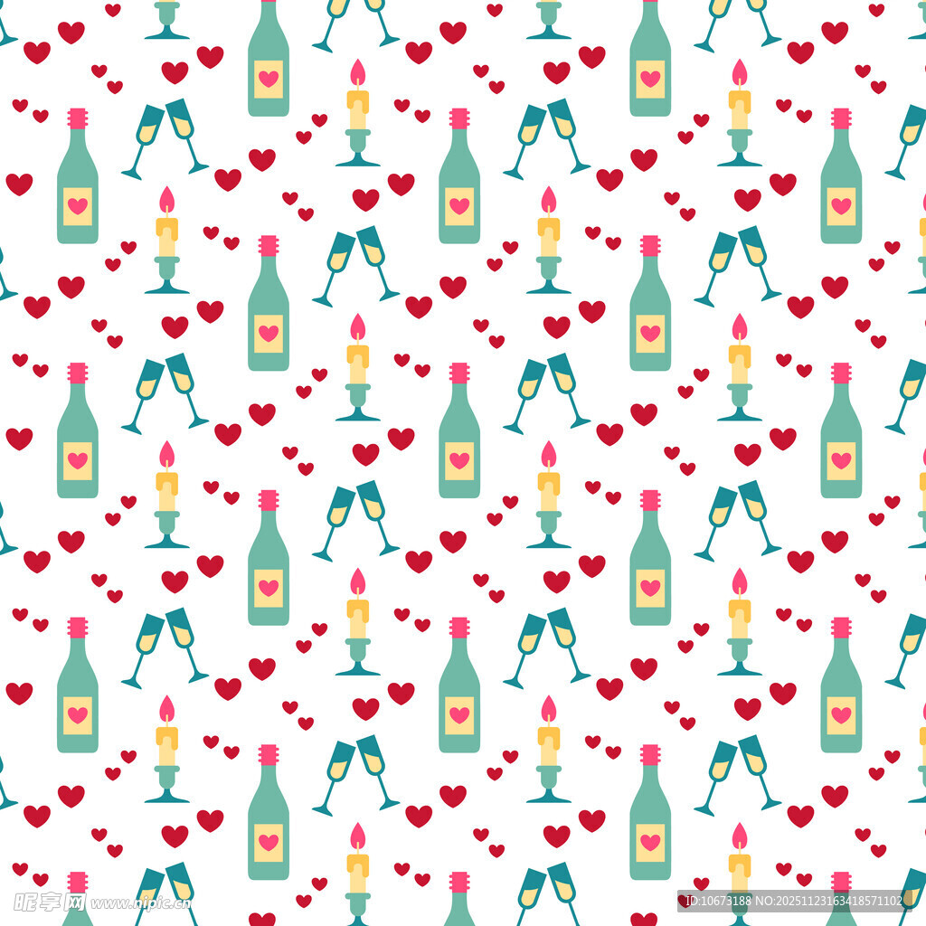 多彩酒瓶樱桃图案背景图