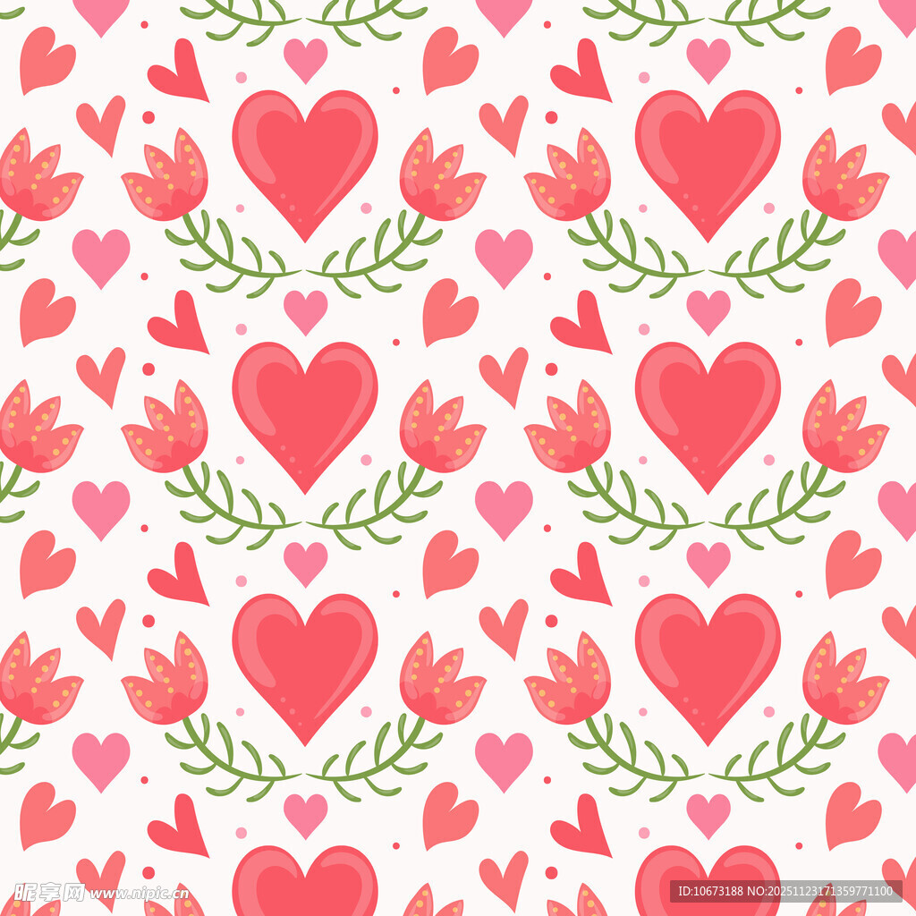 爱心花卉图案背景