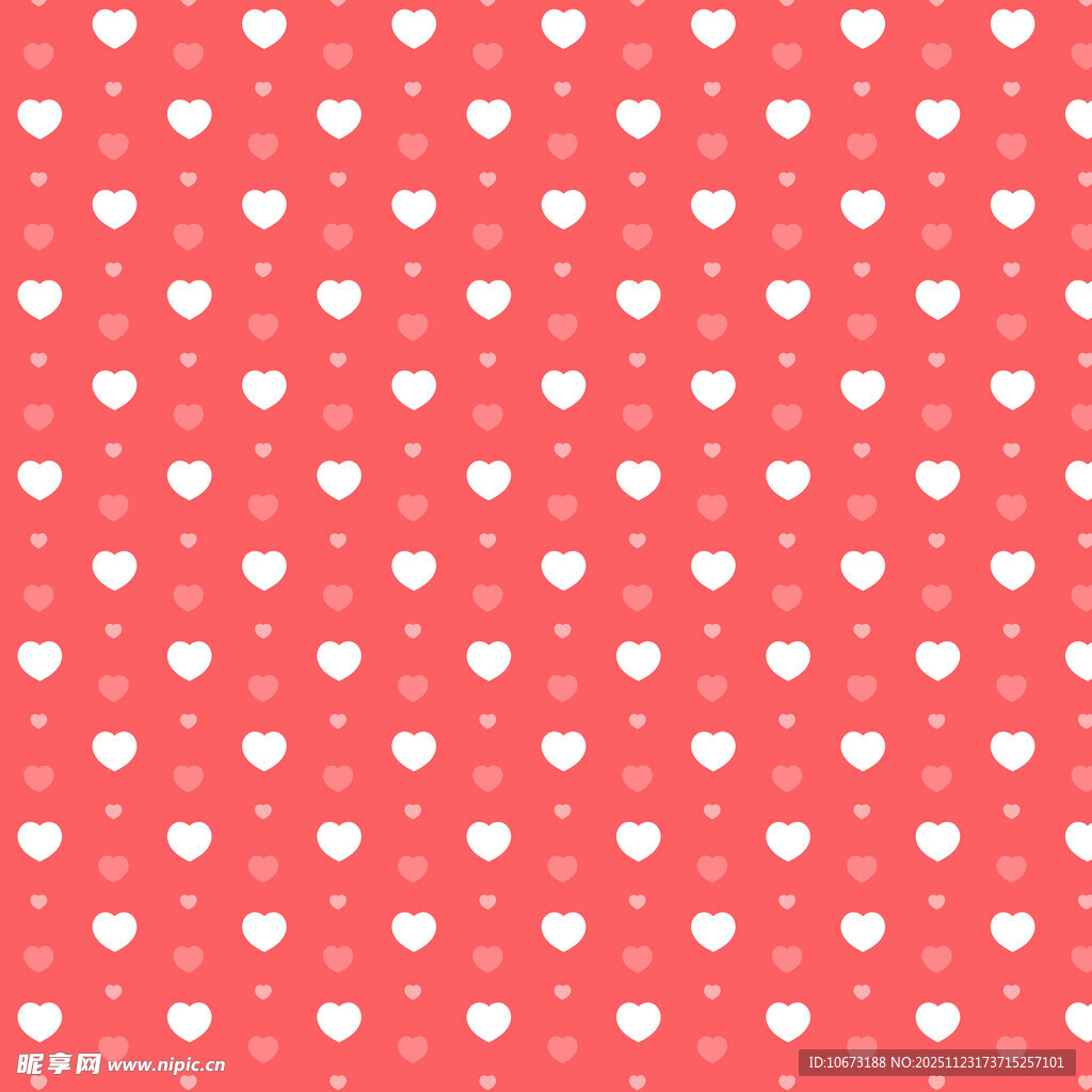 红色爱心波点无缝图案