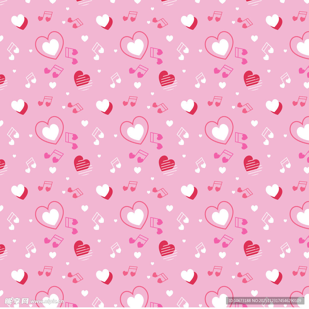 粉色爱心波点图案背景
