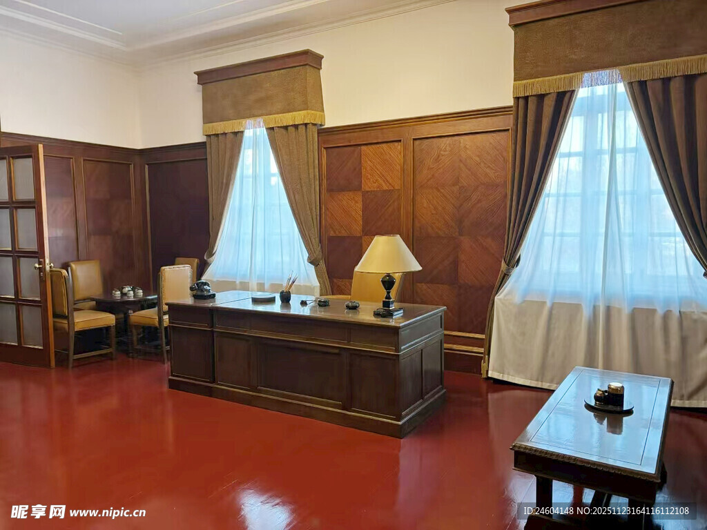 复古风格的书房室内场景