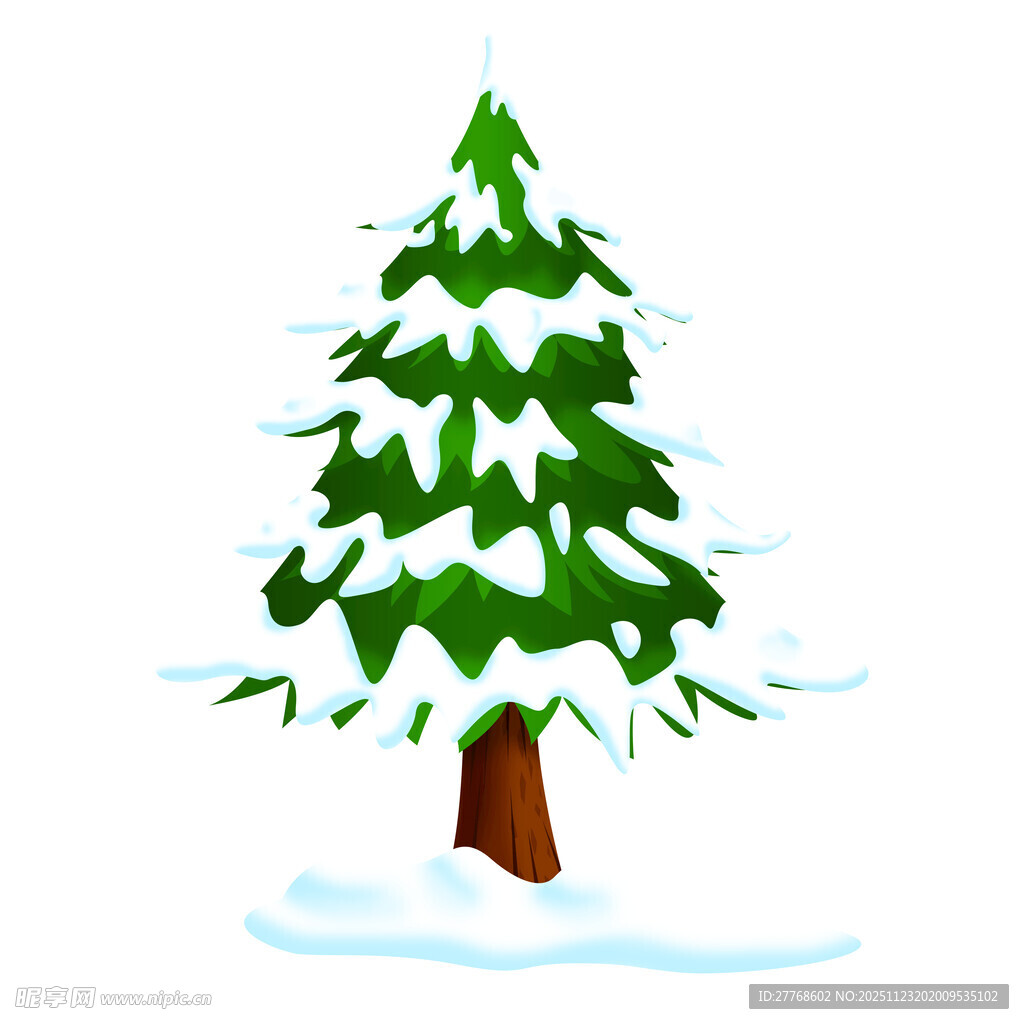 雪覆圣诞树