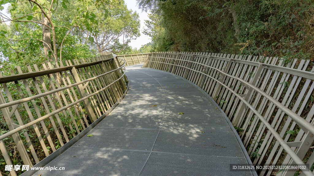 林间竹制步道景观