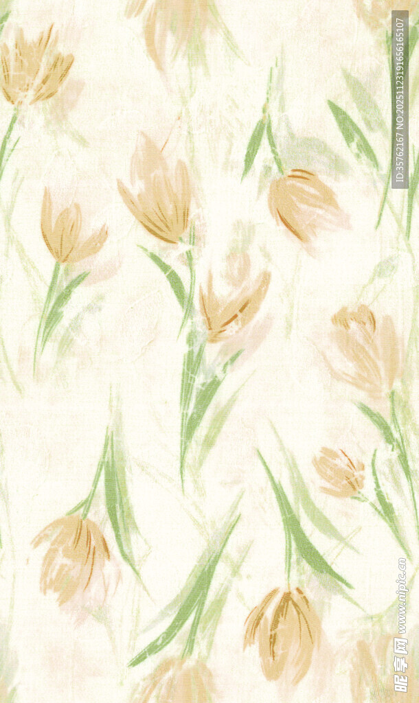 水彩风淡雅花卉图案