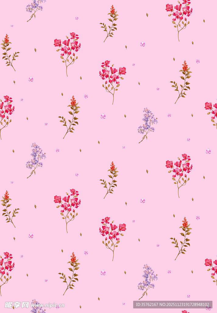 粉色花卉蝴蝶图案背景