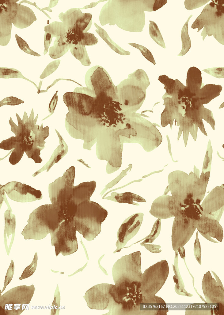 复古风花卉水彩图案纹理