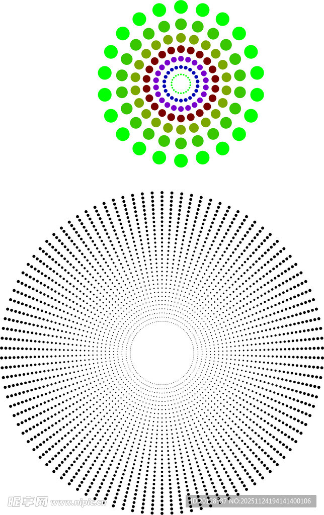 放射状几何图案设计元素