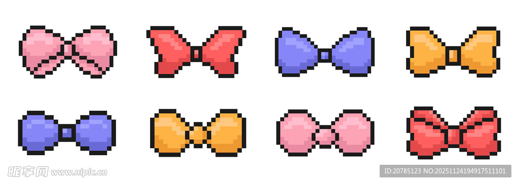 多彩蝴蝶结图案展示