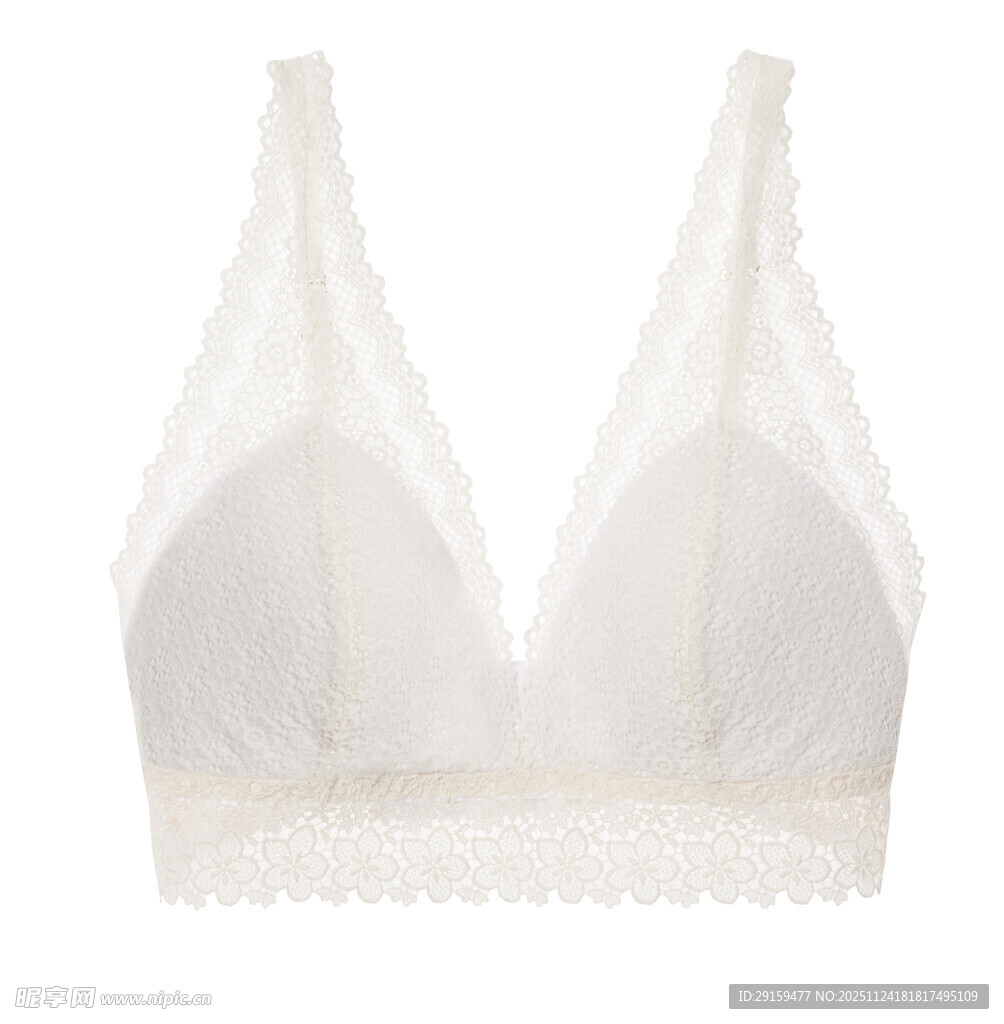 白色蕾丝无钢圈女士内衣
