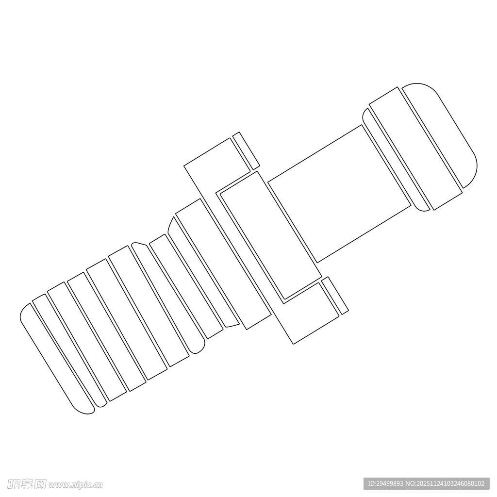 螺栓零件轮廓图