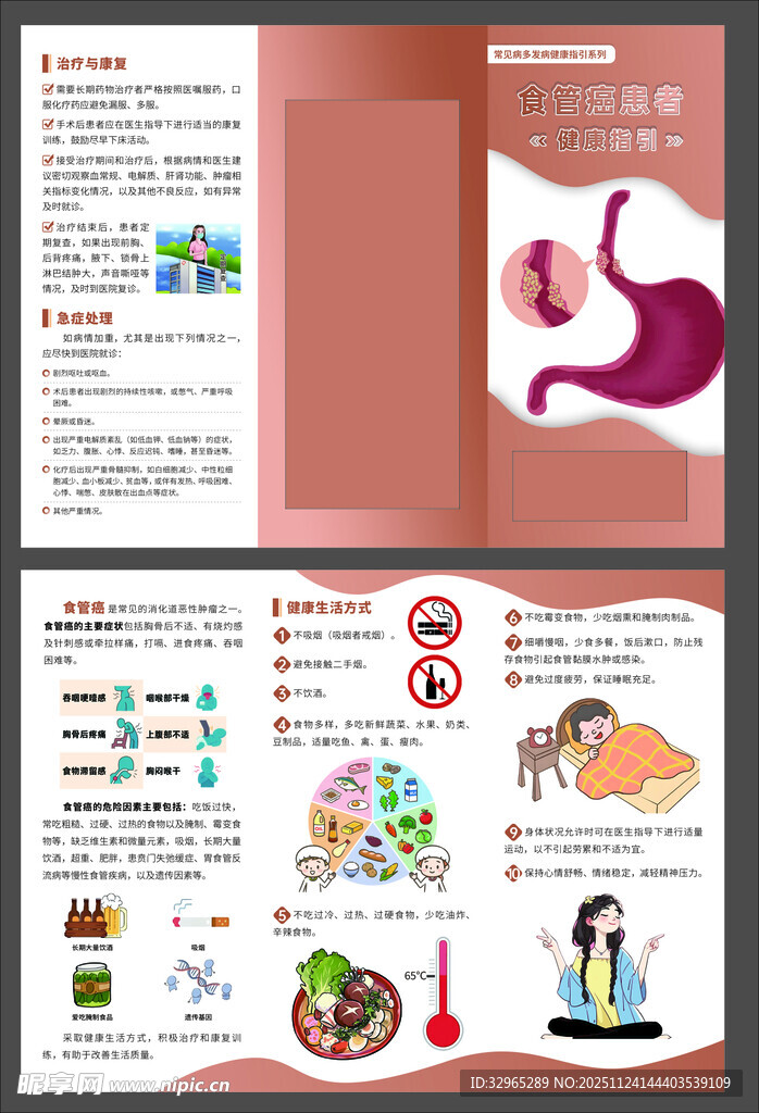 食管癌患者健康指引三折页