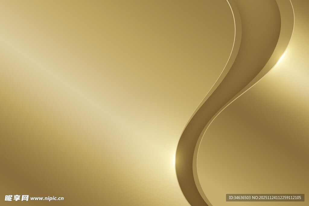 金色渐变曲线背景 