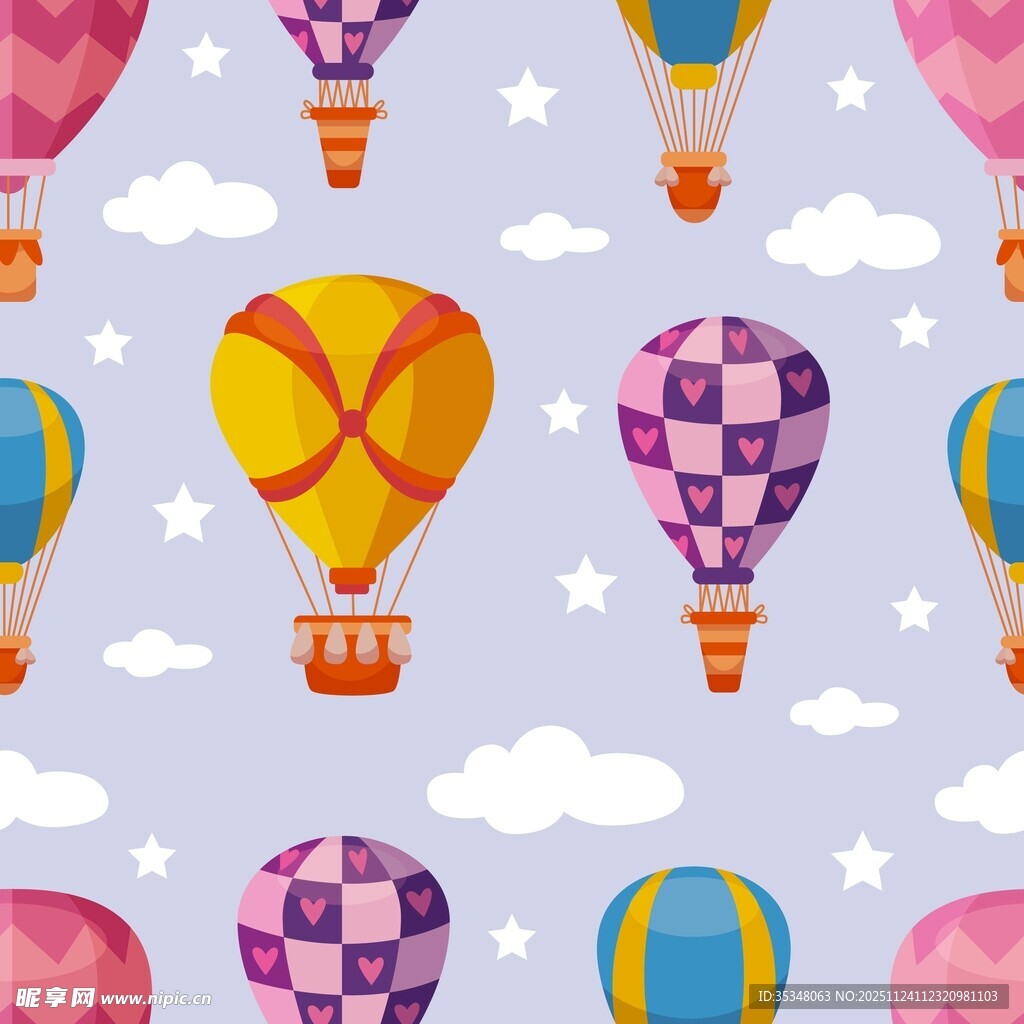 热气球天空图案